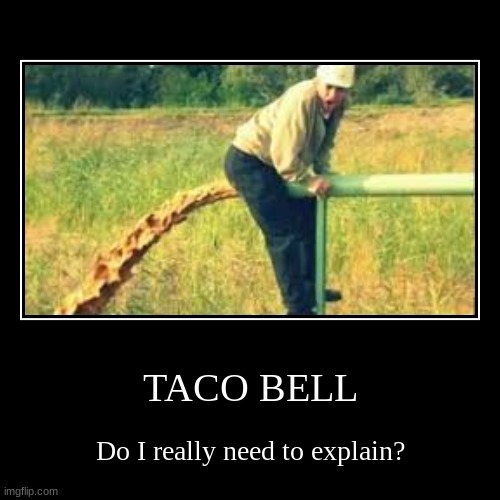 image tagged in funny,demotivationals,poop,taco bell,diahrea | made w/ Imgflip demotivational maker