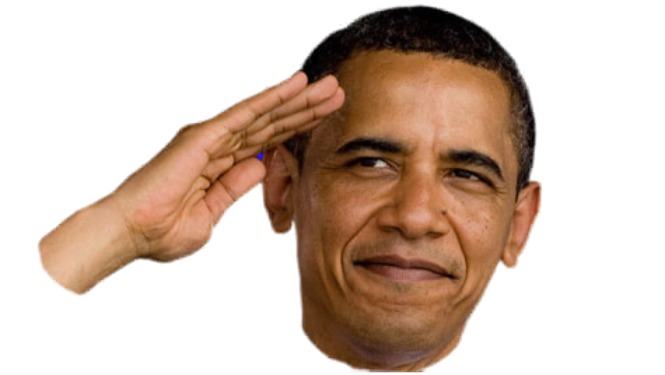 High Quality Obama salute transparent Blank Meme Template