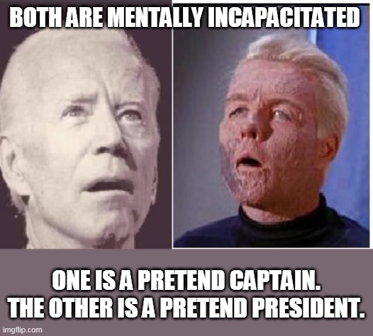 Pretend President | BOTH ARE MENTALLY INCAPACITATED; ONE IS A PRETEND CAPTAIN. THE OTHER IS A PRETEND PRESIDENT. | image tagged in joe biden,joe biden worries | made w/ Imgflip meme maker