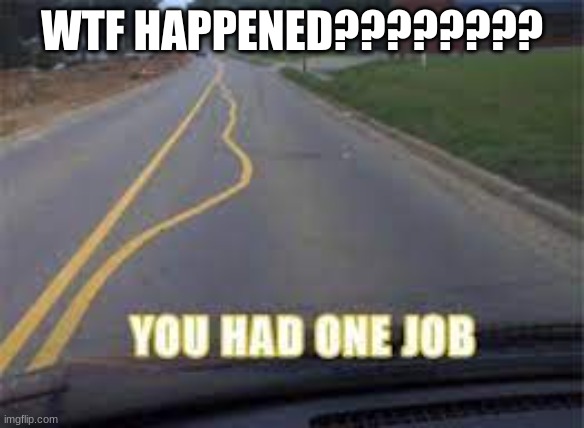 WTF HAPPENED???????? | image tagged in you had one job | made w/ Imgflip meme maker