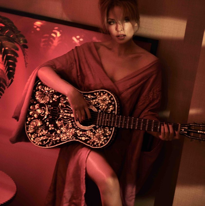 Kylie guitar Blank Meme Template