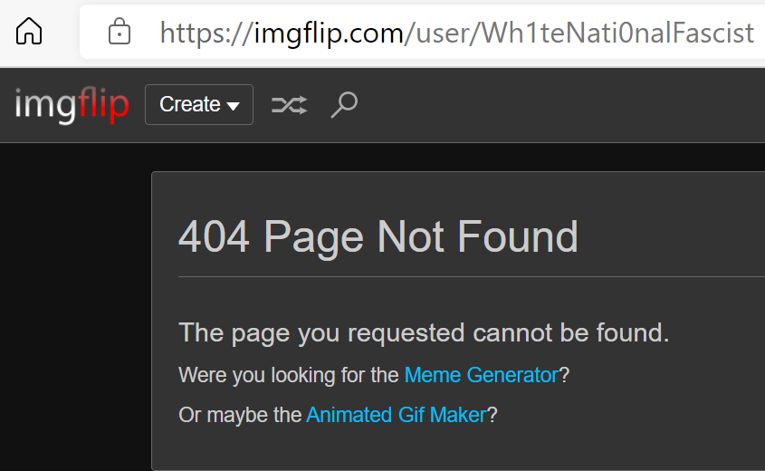 Wh1teNati0nalFascist 404'd Blank Meme Template