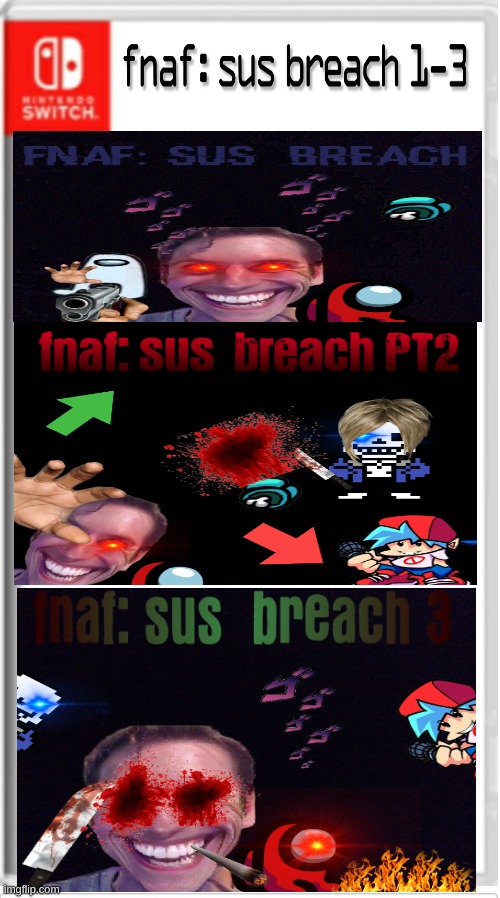 fnaf: sus breach 1-3 for the nentindeo switch! | made w/ Imgflip meme maker