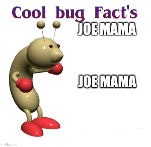 Cool Bug Facts | JOE MAMA; JOE MAMA | image tagged in cool bug facts | made w/ Imgflip meme maker