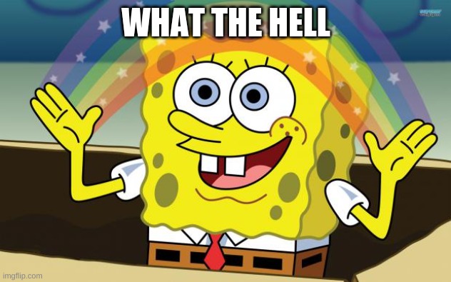 Spongbob | WHAT THE HELL | image tagged in spongbob | made w/ Imgflip meme maker
