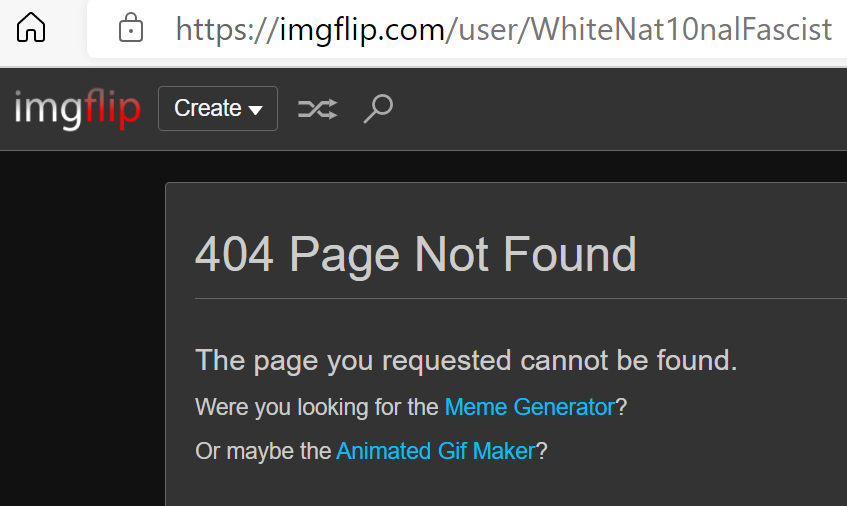WhiteNat10nalFascist 404'd Blank Meme Template