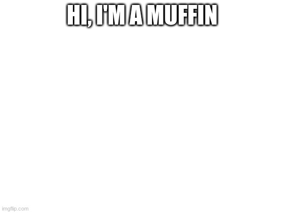 Blank White Template | HI, I'M A MUFFIN | image tagged in blank white template | made w/ Imgflip meme maker