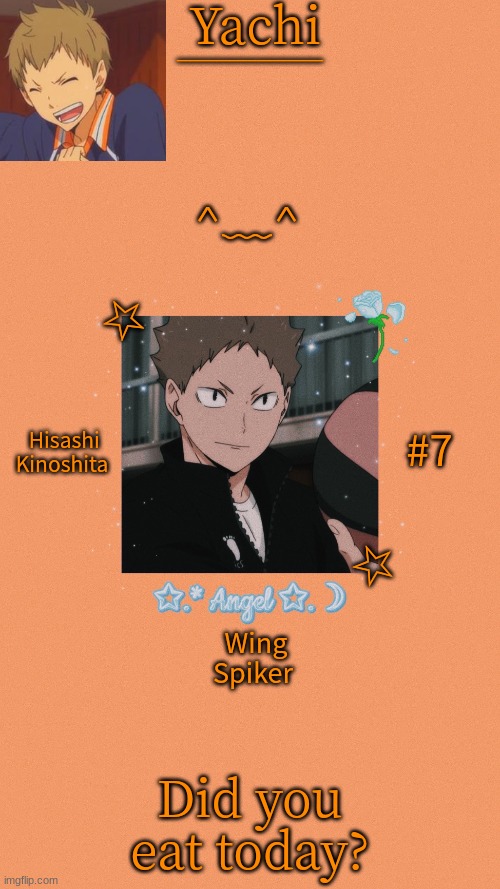 Yachi's Kinoshita temp | ^﹏^; Did you eat today? | image tagged in yachi's kinoshita temp | made w/ Imgflip meme maker