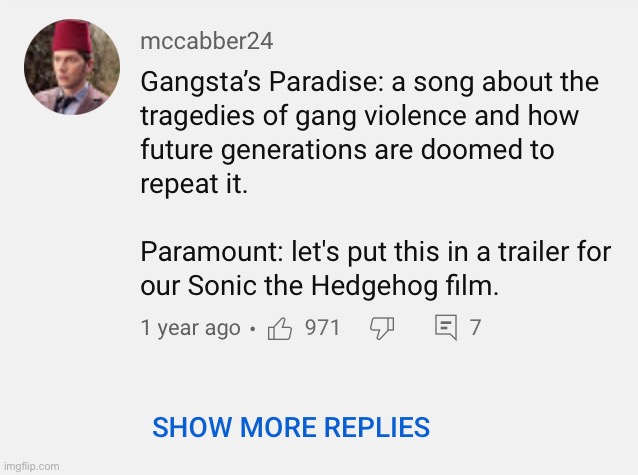 LMAO | image tagged in memes,songs,sonic movie,comments | made w/ Imgflip meme maker
