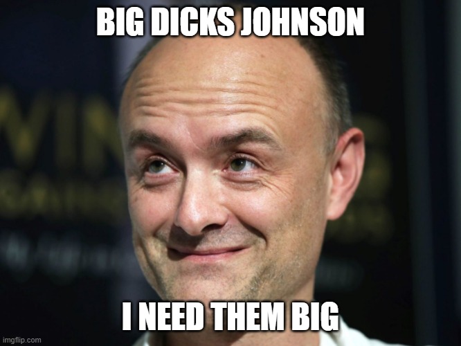 Dominic cummings | BIG DICKS JOHNSON I NEED THEM BIG | image tagged in dominic cummings | made w/ Imgflip meme maker