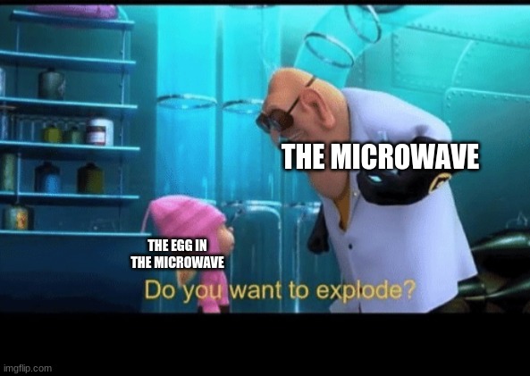 Do you want to explode | THE MICROWAVE; THE EGG IN THE MICROWAVE | image tagged in do you want to explode | made w/ Imgflip meme maker