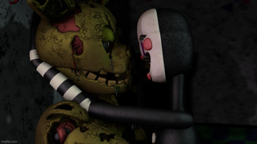 dafaq did i just come across? | image tagged in memes,fnaf,springtrap,puppet,ships,cursed | made w/ Imgflip meme maker