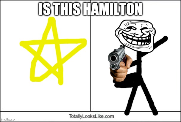 Is this the real Hamilton | IS THIS HAMILTON | image tagged in totally looks like | made w/ Imgflip meme maker