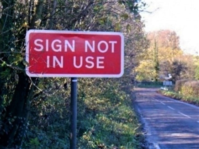 High Quality Sign: "Sign Not In Use" Blank Meme Template