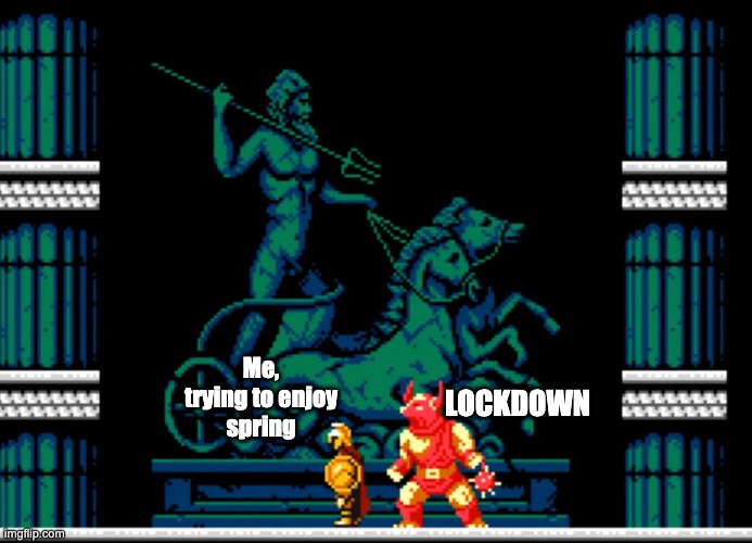 My plans vs COVID | Me,
 trying to enjoy 
spring; LOCKDOWN | image tagged in my plans vs some shit,pixelart,retro game,retrogaming,retro | made w/ Imgflip meme maker
