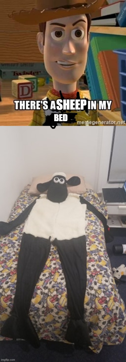snake bed | SHEEP; BED | image tagged in there's a snake in my boot | made w/ Imgflip meme maker