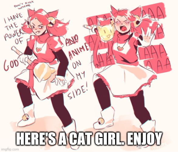 Mad mew mew | HERE'S A CAT GIRL. ENJOY | image tagged in mad mew mew,cats | made w/ Imgflip meme maker