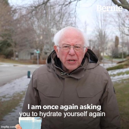 Im the mom you never had | you to hydrate yourself again | image tagged in memes,bernie i am once again asking for your support | made w/ Imgflip meme maker