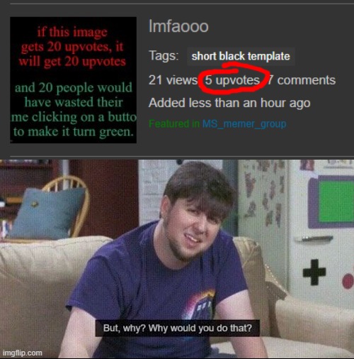 image tagged in but why why would you do that | made w/ Imgflip meme maker