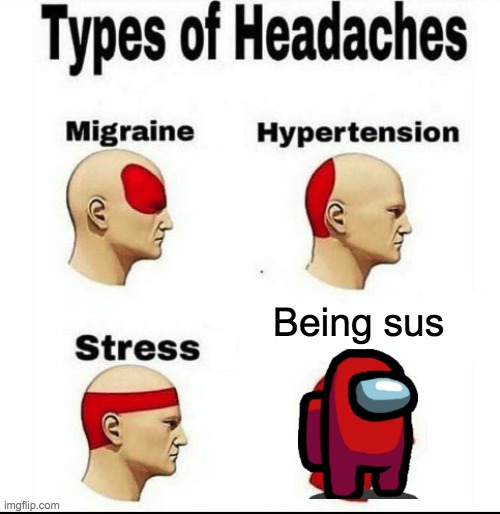 Types of headaches but among us | Being sus | image tagged in types of headaches meme | made w/ Imgflip meme maker