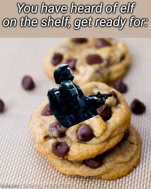Punny Cookies | You have heard of elf on the shelf, get ready for: | image tagged in halo 3 odst | made w/ Imgflip meme maker