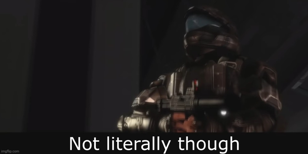 Halo 3 ODST Not literally though | image tagged in halo 3 odst not literally though | made w/ Imgflip meme maker
