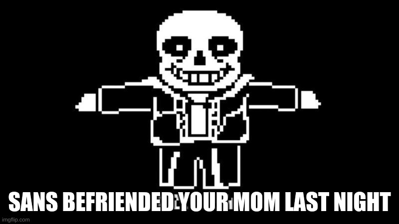 what do you do? | SANS BEFRIENDED YOUR MOM LAST NIGHT | image tagged in t pose sans | made w/ Imgflip meme maker