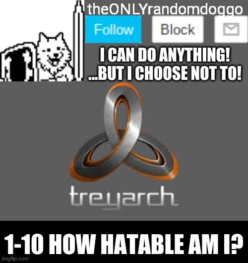 theONLYrandomdoggo's announcement updated | 1-10 HOW HATABLE AM I? | image tagged in theonlyrandomdoggo's announcement updated | made w/ Imgflip meme maker