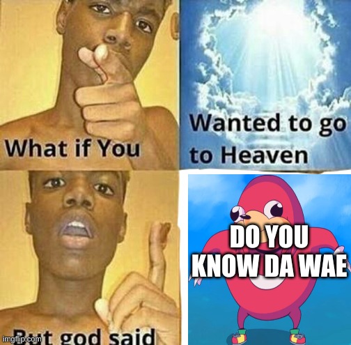 What if you wanted to go to Heaven | DO YOU KNOW DA WAE | image tagged in what if you wanted to go to heaven | made w/ Imgflip meme maker