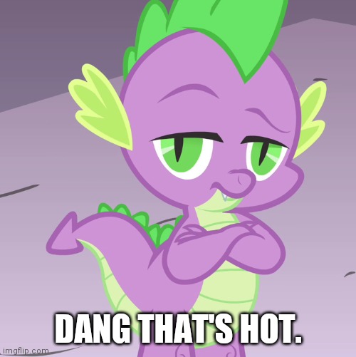 Disappointed Spike (MLP) | DANG THAT'S HOT. | image tagged in disappointed spike mlp | made w/ Imgflip meme maker