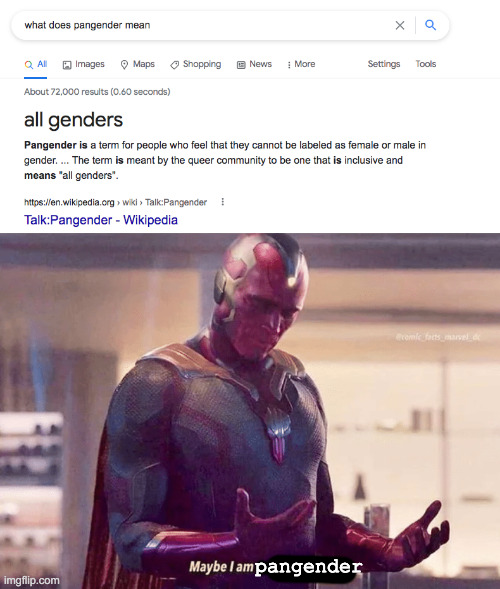 that would mean that I have THREE flags that represent me | pangender | image tagged in maybe i am a giant pigeon with seven heads,that would be cool | made w/ Imgflip meme maker
