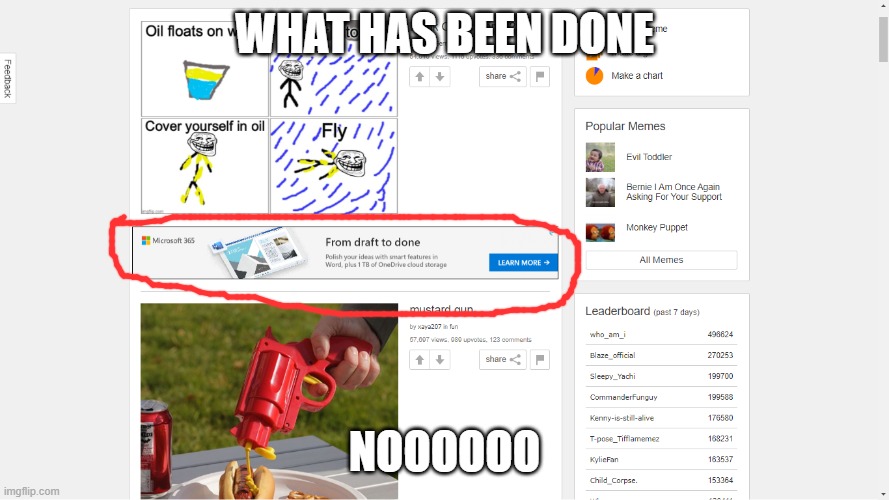 WHY IS THERE A ADVERTISMENT ON MY SCREEN | WHAT HAS BEEN DONE; NOOOOOO | image tagged in imgflip,ads,burning,hell,pain,despair | made w/ Imgflip meme maker