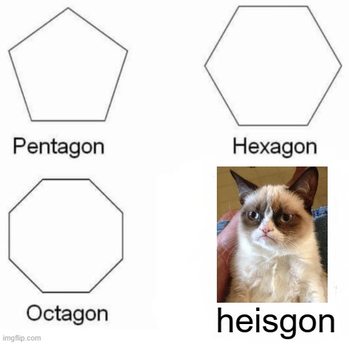 :( | heisgon | image tagged in memes,pentagon hexagon octagon | made w/ Imgflip meme maker