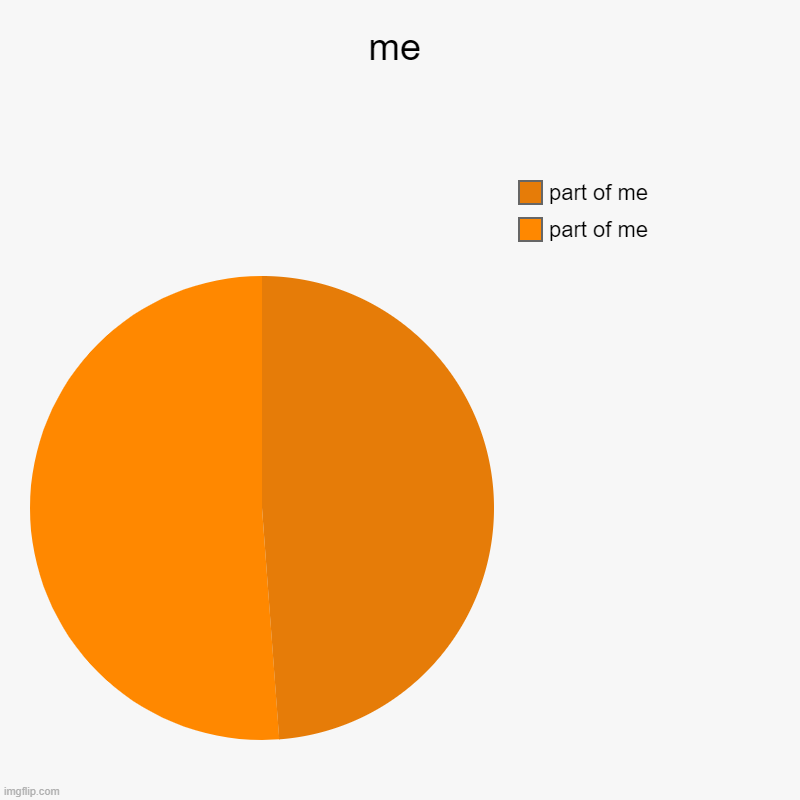 me | me | part of me, part of me | image tagged in charts,pie charts | made w/ Imgflip chart maker