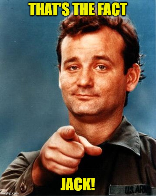 Bill Murray  | THAT'S THE FACT JACK! | image tagged in bill murray | made w/ Imgflip meme maker