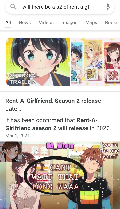 I CANT WAIT THAT LONG WAAA | image tagged in ua_worm | made w/ Imgflip meme maker