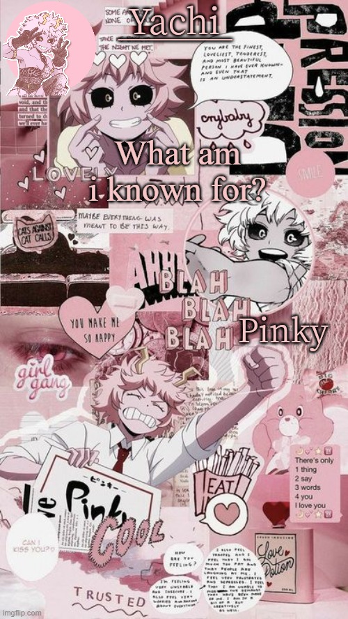 Yachis mina temp | What am i known for? | image tagged in yachis mina temp | made w/ Imgflip meme maker