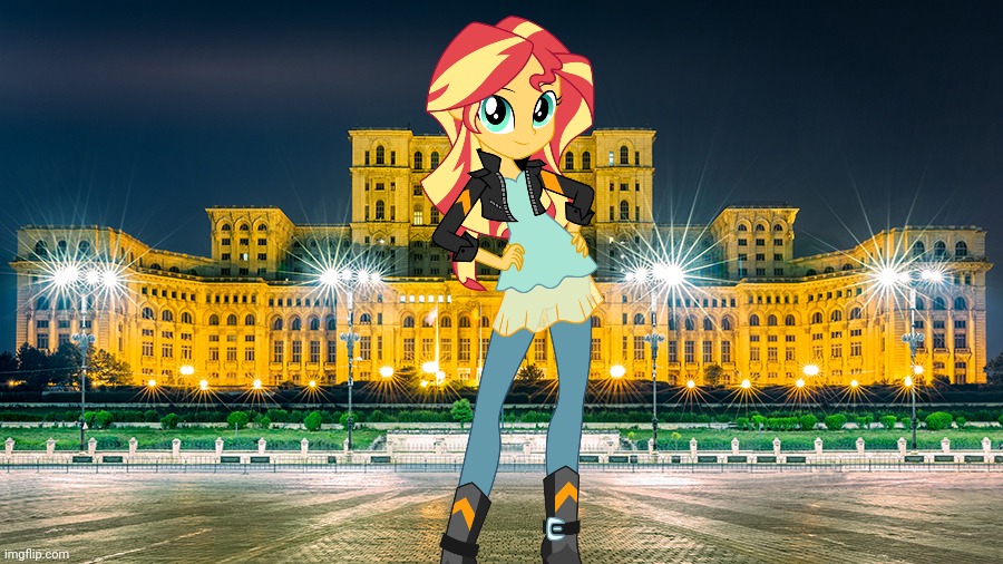 Sunset Shimmer in Bucharest | image tagged in memes,sunset shimmer,my little pony,romania | made w/ Imgflip meme maker