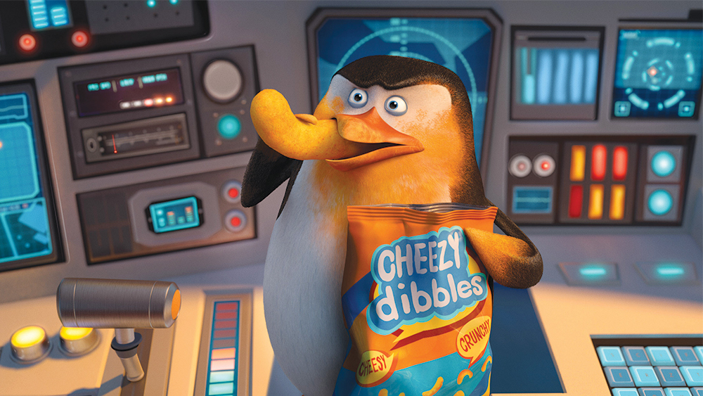 High Quality Madagascar penguin eating cheese puffs Blank Meme Template