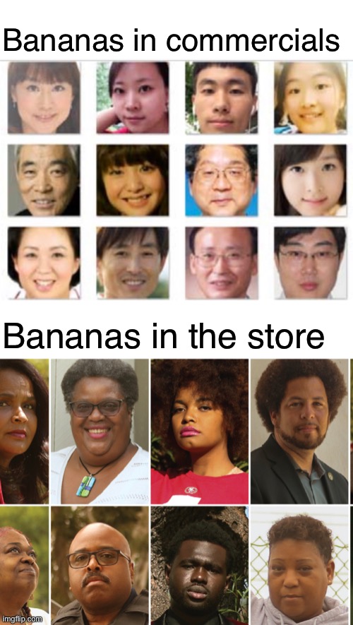 Warning | Bananas in commercials; Bananas in the store | image tagged in blank white template,funny,memes,dark humor,really dark | made w/ Imgflip meme maker