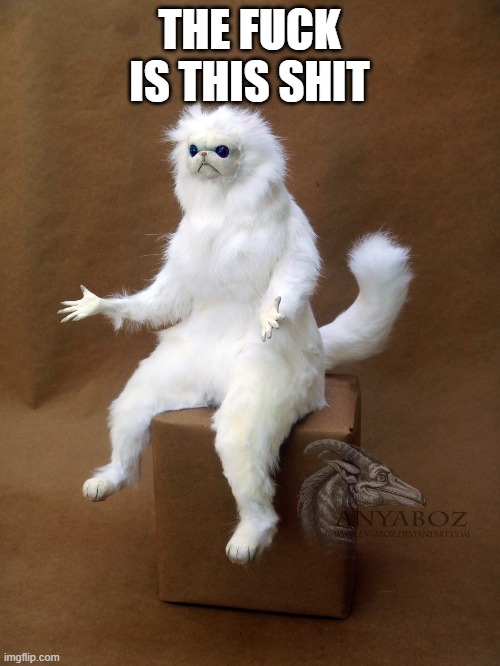 Persian Cat Room Guardian Single Meme | THE FUCK IS THIS SHIT | image tagged in memes,persian cat room guardian single | made w/ Imgflip meme maker