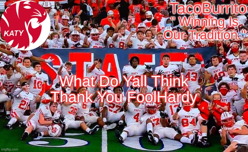 TacoBurrito Temp | What Do Yall Think Thank You FoolHardy | image tagged in tacoburrito temp | made w/ Imgflip meme maker