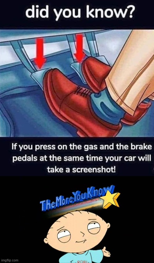 well no but actually yes | image tagged in gas brake,the more you know stewie,the more you know,gas,brakes | made w/ Imgflip meme maker