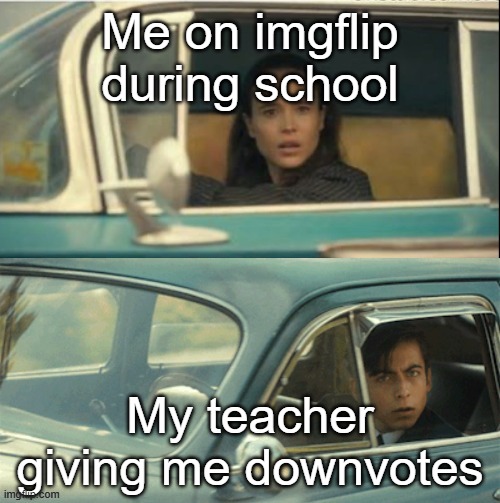Vanya and Five | Me on imgflip during school; My teacher giving me downvotes | image tagged in vanya and five | made w/ Imgflip meme maker