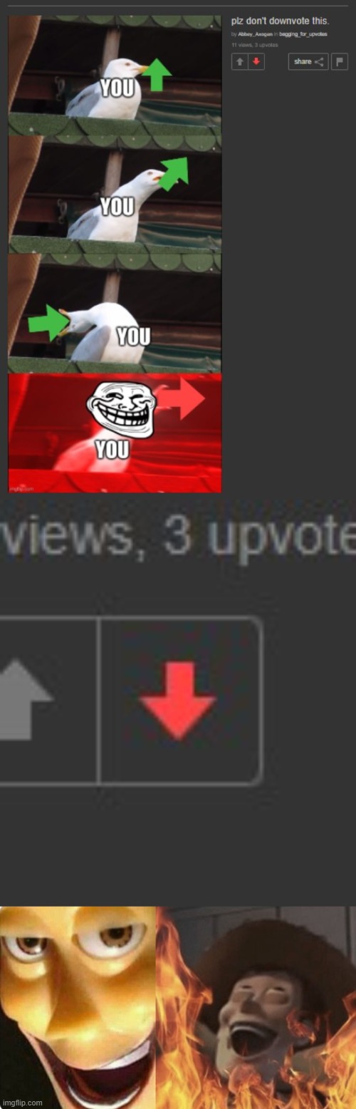 Evil moment | image tagged in evil woody | made w/ Imgflip meme maker