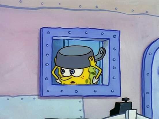 Sponge hiding temp Blank Meme Template