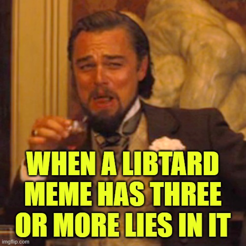 Laughing Leo Meme | WHEN A LIBTARD MEME HAS THREE OR MORE LIES IN IT | image tagged in memes,laughing leo | made w/ Imgflip meme maker