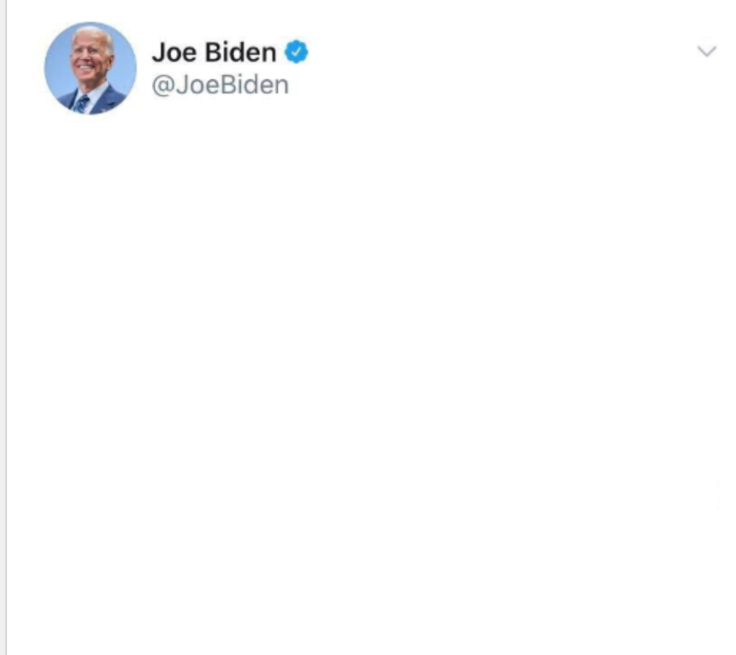 High Quality Blank Biden tweet Blank Meme Template