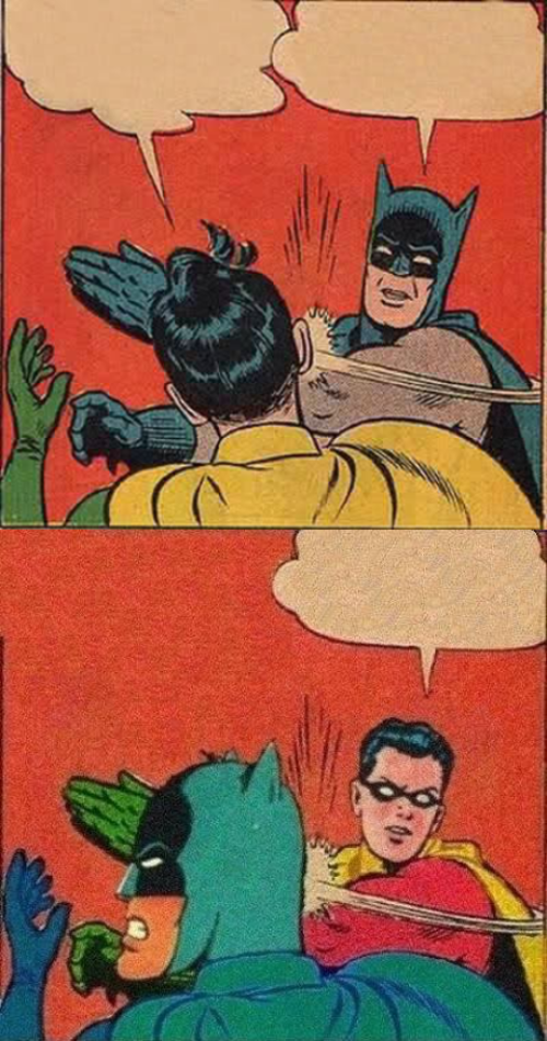 Batman vs Robin Blank Meme Template