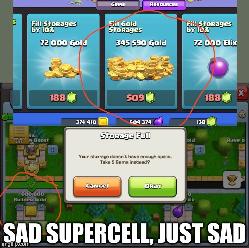 Clash of Clans rip-off |  SAD SUPERCELL, JUST SAD | image tagged in clash of clans | made w/ Imgflip meme maker